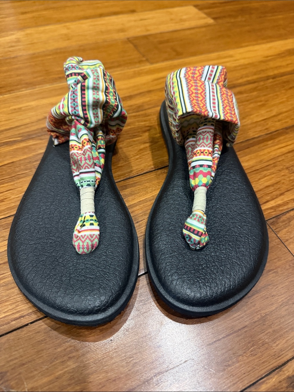 Sanuk Yoga Sling Sandals size 8 Women Multi Color Stripe Print - Picture 3 of 5